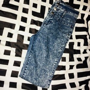 Skinny acid wash jeans